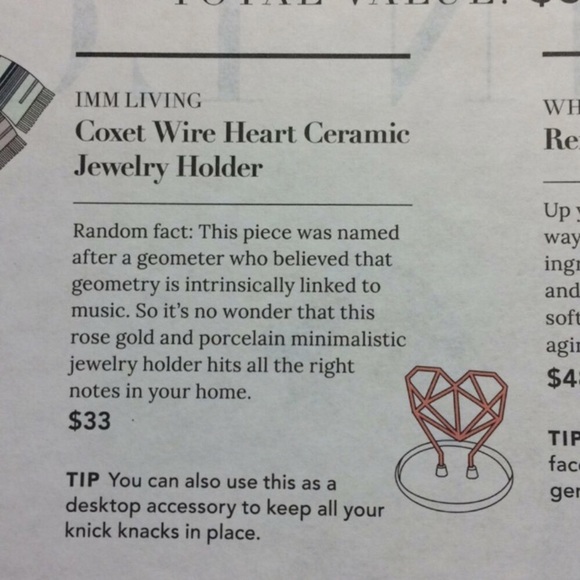 Coxet wire heart ceramic jewelry holder - NWT - Picture 7 of 7